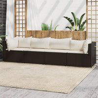 Thumbnail for 4-tlg. Garten-Lounge-Set mit Kissen Braun Poly Rattan