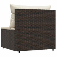Thumbnail for Garten-Mittelsofa mit Kissen Braun Poly Rattan