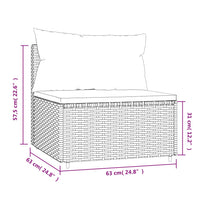 Thumbnail for Garten-Mittelsofa mit Kissen Braun Poly Rattan
