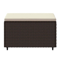 Thumbnail for Gartenhocker mit Kissen Braun Poly Rattan