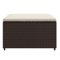 Thumbnail for Gartenhocker mit Kissen Braun Poly Rattan