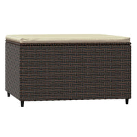 Thumbnail for Gartenhocker mit Kissen Braun Poly Rattan