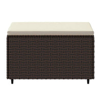 Thumbnail for Gartenhocker mit Kissen 2 Stk. Braun Poly Rattan