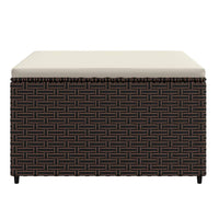 Thumbnail for Gartenhocker mit Kissen 2 Stk. Braun Poly Rattan