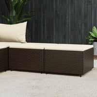 Thumbnail for Gartenhocker mit Kissen 2 Stk. Braun Poly Rattan