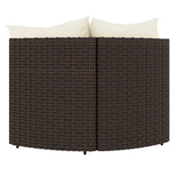 Thumbnail for Garten-Ecksofas mit Kissen 2 Stk. Braun Poly Rattan