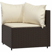 Thumbnail for Garten-Ecksofas mit Kissen 2 Stk. Braun Poly Rattan