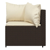 Thumbnail for Garten-Ecksofas mit Kissen 2 Stk. Braun Poly Rattan