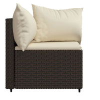 Thumbnail for Garten-Ecksofas mit Kissen 2 Stk. Braun Poly Rattan
