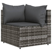 Thumbnail for Garten-Ecksofa mit Kissen Grau Poly Rattan