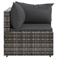 Thumbnail for Garten-Ecksofa mit Kissen Grau Poly Rattan