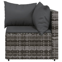 Thumbnail for Garten-Ecksofa mit Kissen Grau Poly Rattan