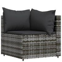 Thumbnail for 3-tlg. Garten-Lounge-Set mit Kissen Grau Poly Rattan