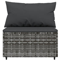 Thumbnail for 3-tlg. Garten-Lounge-Set mit Kissen Grau Poly Rattan