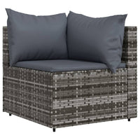 Thumbnail for 4-tlg. Garten-Lounge-Set mit Kissen Grau Poly Rattan