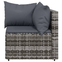 Thumbnail for 4-tlg. Garten-Lounge-Set mit Kissen Grau Poly Rattan