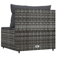 Thumbnail for Garten-Mittelsofa mit Kissen Grau Poly Rattan