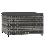 Thumbnail for Gartenhocker mit Kissen Grau Poly Rattan