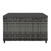 Thumbnail for Gartenhocker mit Kissen Grau Poly Rattan