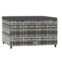 Thumbnail for Gartenhocker mit Kissen 2 Stk. Grau Poly Rattan