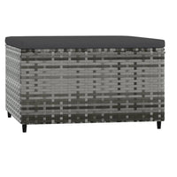 Thumbnail for Gartenhocker mit Kissen 2 Stk. Grau Poly Rattan