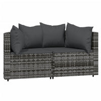 Thumbnail for Garten-Ecksofas mit Kissen 2 Stk. Grau Poly Rattan