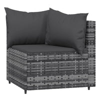 Thumbnail for Garten-Ecksofas mit Kissen 2 Stk. Grau Poly Rattan
