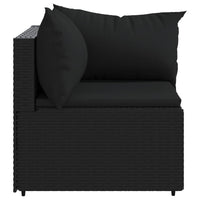 Thumbnail for Garten-Ecksofa mit Kissen Schwarz Poly Rattan