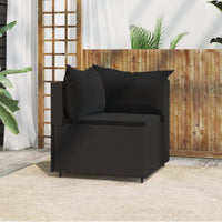 Thumbnail for Garten-Ecksofa mit Kissen Schwarz Poly Rattan