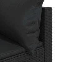 Thumbnail for Garten-Ecksofas mit Kissen 2 Stk. Schwarz Poly Rattan