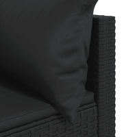 Thumbnail for 3-tlg. Garten-Lounge-Set mit Kissen Schwarz Poly Rattan