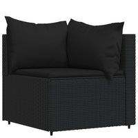Thumbnail for 3-tlg. Garten-Lounge-Set mit Kissen Schwarz Poly Rattan