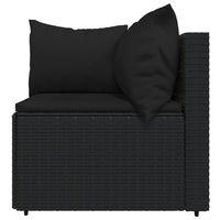 Thumbnail for 3-tlg. Garten-Lounge-Set mit Kissen Schwarz Poly Rattan