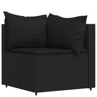 Thumbnail for 4-tlg. Garten-Lounge-Set mit Kissen Schwarz Poly Rattan
