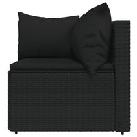 Thumbnail for 4-tlg. Garten-Lounge-Set mit Kissen Schwarz Poly Rattan
