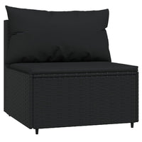 Thumbnail for 4-tlg. Garten-Lounge-Set mit Kissen Schwarz Poly Rattan