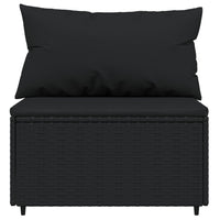 Thumbnail for 3-tlg. Garten-Lounge-Set mit Kissen Schwarz Poly Rattan