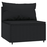 Thumbnail for 4-tlg. Garten-Lounge-Set mit Kissen Schwarz Poly Rattan
