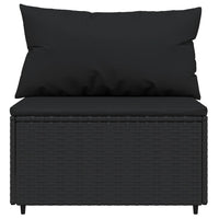 Thumbnail for Garten-Mittelsofa mit Kissen Schwarz Poly Rattan