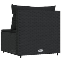 Thumbnail for Garten-Mittelsofa mit Kissen Schwarz Poly Rattan