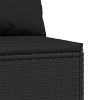 Thumbnail for Garten-Mittelsofa mit Kissen Schwarz Poly Rattan