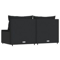 Thumbnail for Garten-Mittelsofas mit Kissen 2 Stk. Schwarz Poly Rattan