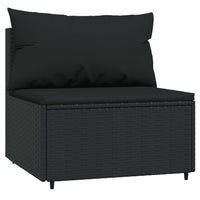Thumbnail for Garten-Mittelsofas mit Kissen 2 Stk. Schwarz Poly Rattan