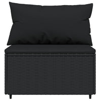 Thumbnail for Garten-Mittelsofas mit Kissen 2 Stk. Schwarz Poly Rattan