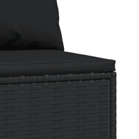 Thumbnail for Garten-Mittelsofas mit Kissen 2 Stk. Schwarz Poly Rattan