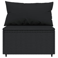 Thumbnail for 3-tlg. Garten-Lounge-Set mit Kissen Schwarz Poly Rattan