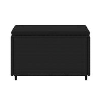 Thumbnail for Gartenhocker mit Kissen Schwarz Poly Rattan