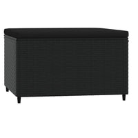 Thumbnail for Gartenhocker mit Kissen Schwarz Poly Rattan