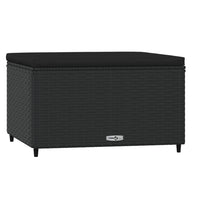 Thumbnail for Gartenhocker mit Kissen 2 Stk. Schwarz Poly Rattan
