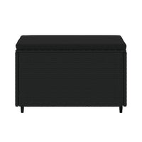 Thumbnail for Gartenhocker mit Kissen 2 Stk. Schwarz Poly Rattan